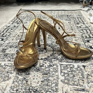 Bronze Casadei strappy heels